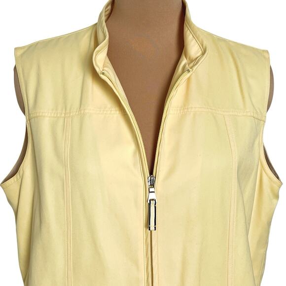 Allison Daley Vest Jacket Womens Size 14 Full Zip Mesh Lining Yellow Outdoor - Picture 4 of 9